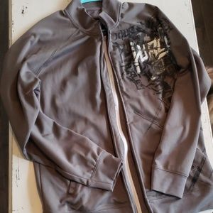 Mens Large Hurley Grey Zip Up